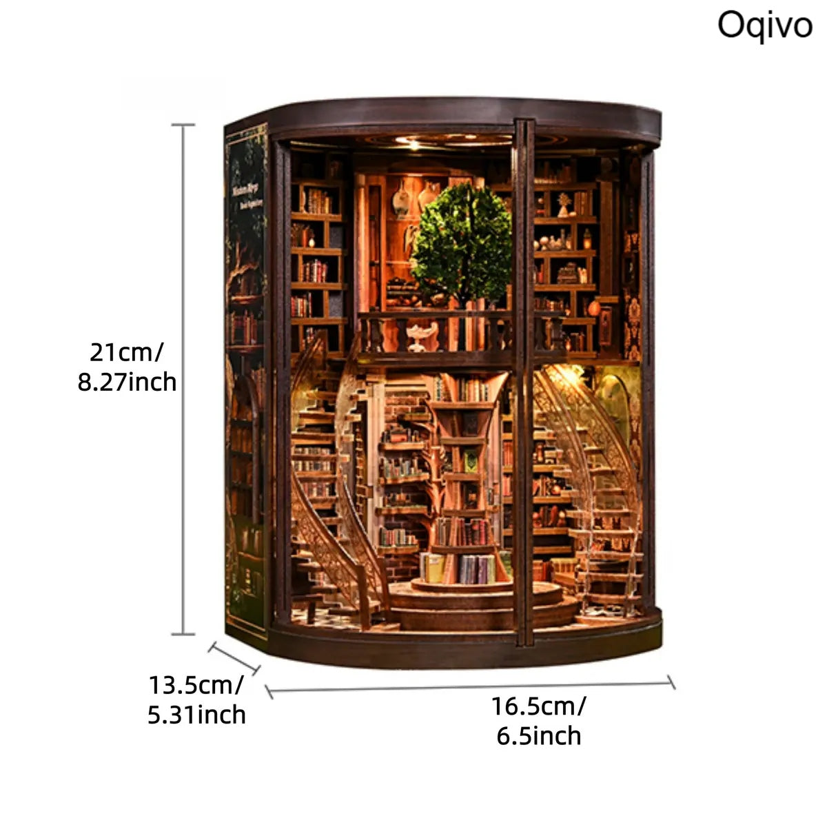 3D Wooden Book Nook DIY Kit, Miniature House Decor Gift